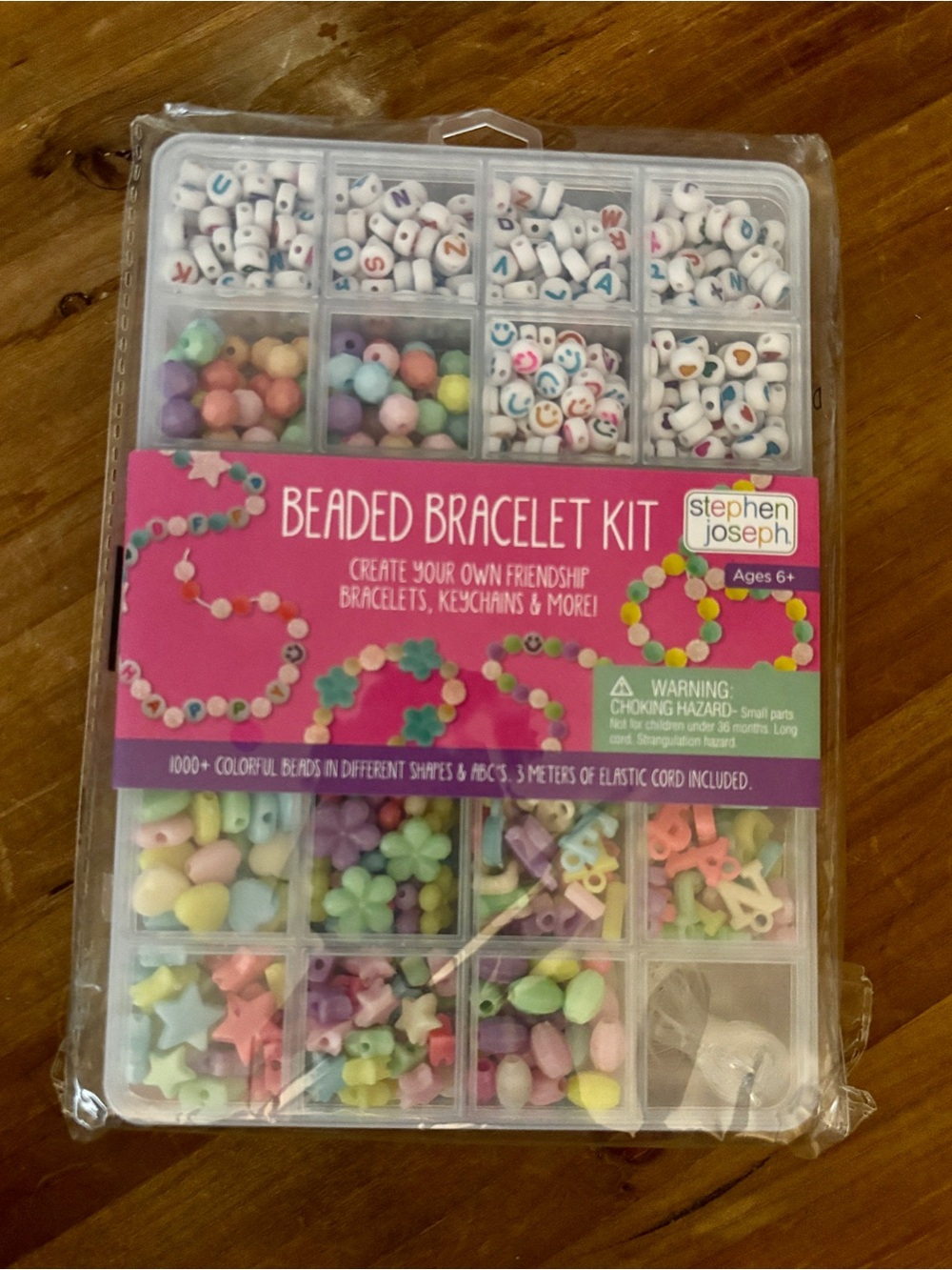 Stephen Joseph Beaded Bracelet Making Kit - colorful, A,B,C’s, Shapes & More!